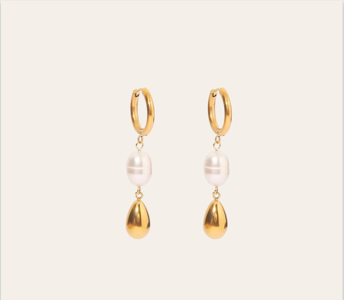 DROP PEARL EARRINGS-Glimmer Poise