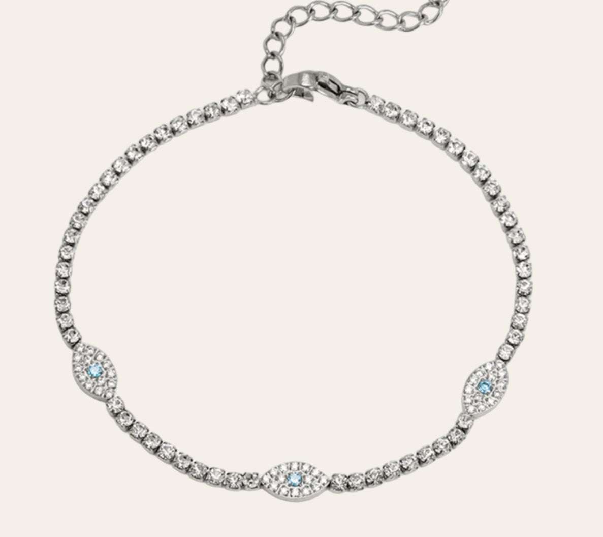 Stella Tennis Bracelet in silver stainless steel with zircon stones, waterproof hypoallergenic jewelry