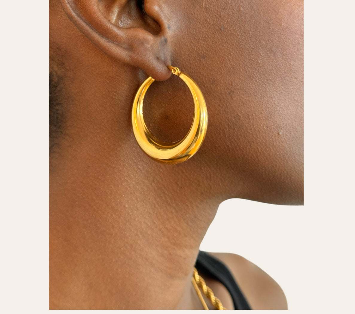 Tiara Earrings on model lifestyle look, 40 mm