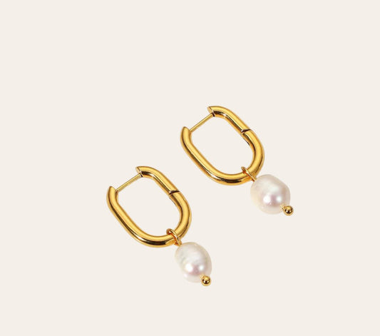 Isla Pearl Earrings – gold, pearl dro
